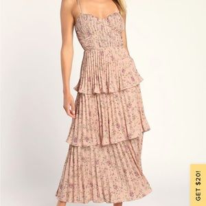 Lulu’s Cascading Crush Tiered Midi Dress